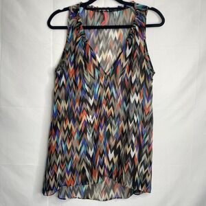 Eight Sixty Sleeveless Multi Color Long Tunic Top Sz‎ Small S